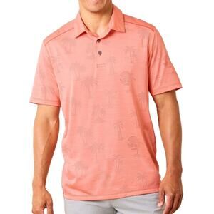 Tommy Bahama Island Zone Palm Coast Palmera Polo Shirt MEDIUM Peach Melt NWT